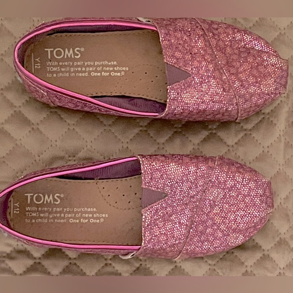 TOMS sparkle shoes kids Y12 - Picture 1 of 3